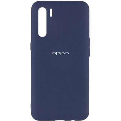 Чохол для Oppo A91 Silicone Full з закритим низом і мікрофіброю Синій / Midnight blue