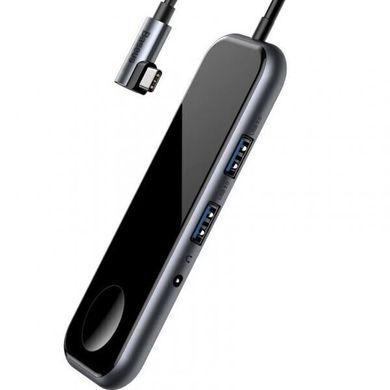 Адаптер Baseus Superlative Multifunctional HUB (Type-C to 2 x USB3.0 + HDMI + Audio + PD + iWatch wireless charger) - Deep gray (CAHUB-AZ0G), Grey