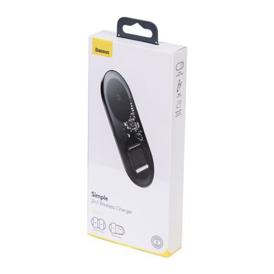 Беспроводное (индукционное) зарядное устройство Baseus Simple 2in1 Wireless Charger 18W Max For Phones+Pods Transparent Black (WXJK-A01), Черный