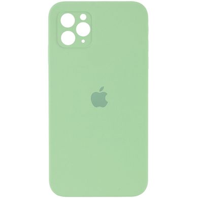 Чехол для Apple iPhone 11 Pro Silicone Full camera / закрытый низ + защита камеры (Мятный / Mint)