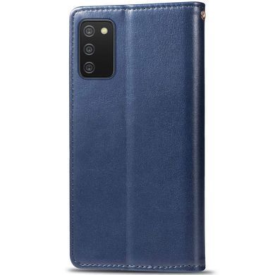 Кожаный чехол книжка GETMAN Gallant (PU) для Samsung Galaxy A02s / M02s (Синий)