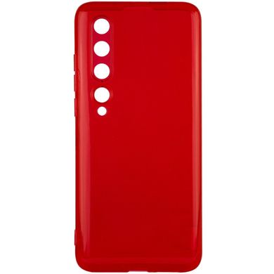 Матовый полупрозрачный TPU чехол с защитой камеры для Xiaomi Mi 10 / Mi 10 Pro Красный