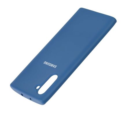 Чехол для Samsung Galaxy Note 10 (N970) Silicone Full Синий c закрытым низом и микрофиброю