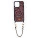 Чехол для iPhone 14 Pro Max Bling World Grainy Diamonds с ремешком Red/Silver