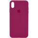 Чехол silicone case for iPhone X/XS с микрофиброй и закрытым низом Rose Red
