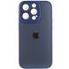 Чохол для iPhone 12 / 12 Pro Скляний матовий + скло на камеру з мікрофіброю TPU+Glass Sapphire Midnight Deep navy