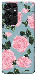 Чохол для Samsung Galaxy S21 Ultra PandaPrint Рожевий принт квіти