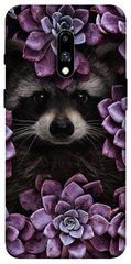 Чехол для OnePlus 7 Pro PandaPrint Енот в цветах цветы