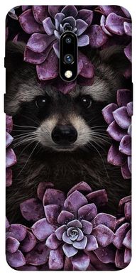 Чехол для OnePlus 7 Pro PandaPrint Енот в цветах цветы