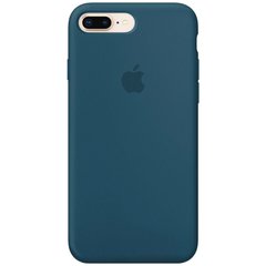 Чехол для Apple iPhone 7 plus / 8 plus Silicone Case Full с микрофиброй и закрытым низом (5.5"") Синий / Cosmos Blue