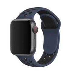 Силиконовый ремешок Sport Nike+ для Apple watch 42mm / 44mm Blue-Black