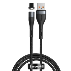 Кабель Baseus Lightning Zinc Magnetic Safe Fast Charging Data Cable |1m, 2.4A| (CALXC-KG1) Black, Black