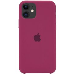 Чохол silicone case for iPhone 11 Rose Red / бордовий