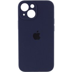 Чехол для Apple iPhone 14 Plus Silicone Full camera закрытый низ + защита камеры / Темно-синий / Midnight blue