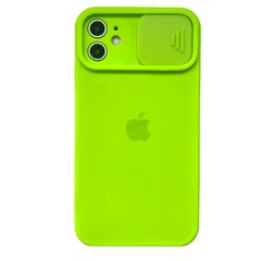 Чохол для iPhone 12 Silicone with Logo hide camera + шторка на камеру Green