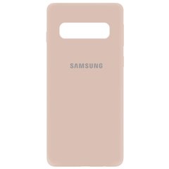 Чохол для Samsung Galaxy S10 (G973) Silicone Full пудровий з закритим низом і мікрофіброю