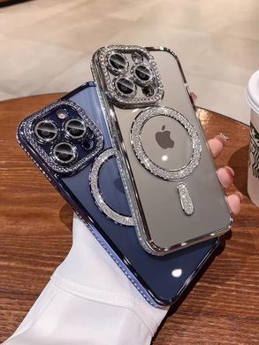 Чехол для iPhone 14 Pro Max Diamond Shining with MagSafe Gold