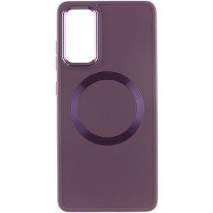 TPU чохол Bonbon Metal Style with MagSafe для Samsung Galaxy S24 (Бордовий / Plum)