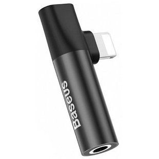 Adapter Baseus L43 Lightning Male to 3.5mm + Lightning Female, Черный