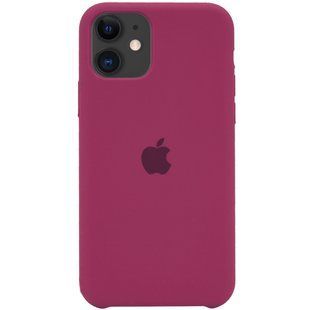 Чехол silicone case for iPhone 11 Rose Red / бардовый