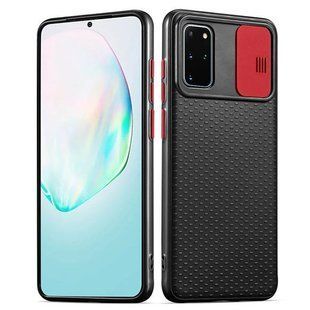 Чохол Camshield Black TPU зі шторкою захищає камеру для Samsung Galaxy S20 Plus (Чорний / Червоний)