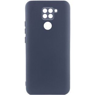 Чехол для Xiaomi Redmi Note 9 / Redmi 10X Silicone Full camera закрытый низ + защита камеры Синий / Midnight Blue