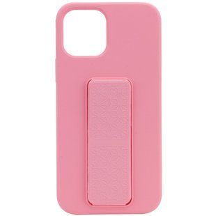 Чохол Silicone Case Hand Holder для Apple iPhone 12 Pro / 12 (6.1") (Рожевий / Pink)