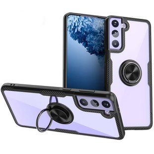 TPU+PC чохол Deen CrystalRing for Magnet (opp) для Samsung Galaxy S21 (Безбарвний / Чорний)