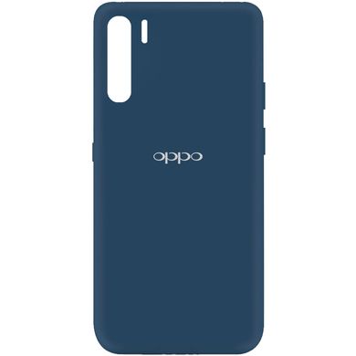 Чохол для Oppo A91 Silicone Full з закритим низом і мікрофіброю Синій / Navy blue
