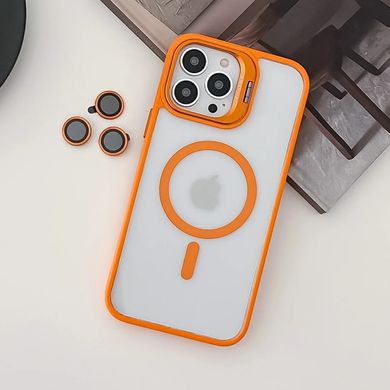 Чохол з підставкою для iPhone 13 Pro Max Lens Shield Magsafe + Лінзи на камеру (Оранжевый / Orange)