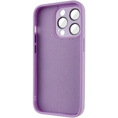 Чохол для iPhone 12 / 12 Pro Скляний матовий + скло на камеру з мікрофіброю TPU+Glass Sapphire Midnight Lilac