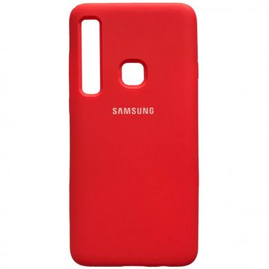 Чехол Silicone cover для Samsung A9 2018 с микрофиброй и закрытым низом Red