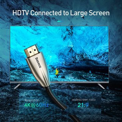 Кабель BASEUS 4KHDMI Male To 4KHDMI Male Horizontal | 1M, HDMI2.0 |, Черный