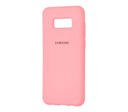 Чехол для Samsung Galaxy S8 Plus (G955) Silicone Full розовый  с закрытым низом и микрофиброй