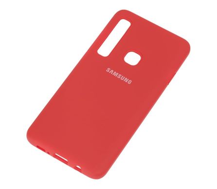 Чохол Silicone cover для Samsung A9 2018 з мікрофіброю і закритим низом Red