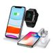 Бездротова зарядка стенд Smart 4in1 Fast 15W (Phone + Phone + Apple Watch + AirPods) White