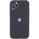 Чехол для Apple iPhone 11 Pro Silicone Full camera / закрытый низ + защита камеры (Серый / Dark Gray)