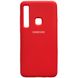 Чехол Silicone cover для Samsung A9 2018 с микрофиброй и закрытым низом Red