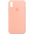 Чехол для Apple iPhone XR (6.1"") Silicone Case Full с микрофиброй и закрытым низом Оранжевый / Grapefruit