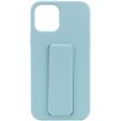 Чехол Silicone Case Hand Holder для Apple iPhone 12 Pro / 12 (6.1") (Бирюзовый / Ice Blue)