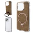 Металевий чохол + замша для iPhone 14 Aluminium Case Suede With Magsafe Stand Brown / Коричневий