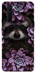 Чохол для OnePlus Nord PandaPrint Єнот в кольорах квіти