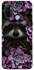 Чехол для Oppo A53 / A32 / A33 PandaPrint Енот в цветах цветы