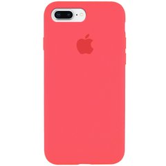 Чехол для Apple iPhone 7 plus / 8 plus Silicone Case Full с микрофиброй и закрытым низом (5.5"") Арбузный / Watermelon red