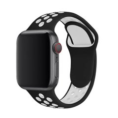 Силиконовый ремешок Sport Nike+ для Apple watch 42mm / 44mm Black-White