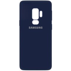 Чехол для Samsung Galaxy S9+ Silicone Full camera закрытый низ + защита камеры Синий / Midnight blue