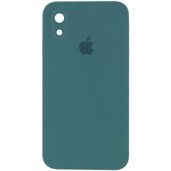 Чехол для Apple iPhone XR (6.1"") Silicone Case Full Camera закрытый низ + защита камеры Зеленый / Pine green квадратные борты