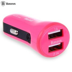 Адаптер автомобільний BASEUS Tiny | 2USB, 2.1A| pink