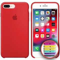 Чохол silicone case for iPhone 7 Plus / 8 Plus з мікрофіброю і закритим низом Red