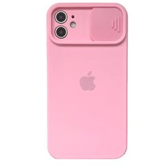 Чехол для iPhone 12 Silicone with Logo hide camera + шторка на камеру Rose Pink